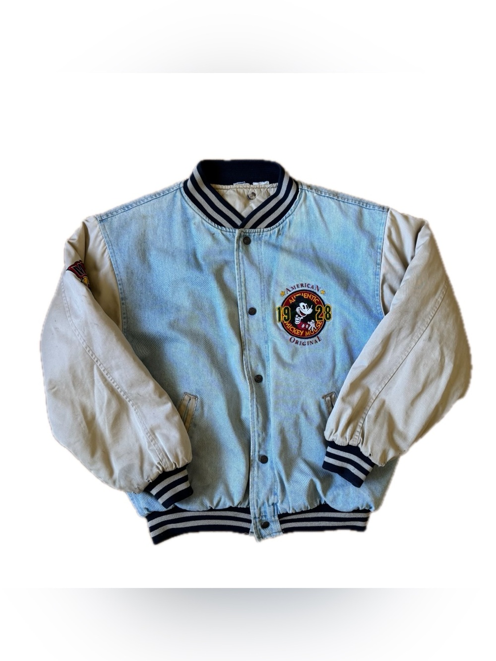 Mickey Mouse Varsity Denim Jacket VTG 90s